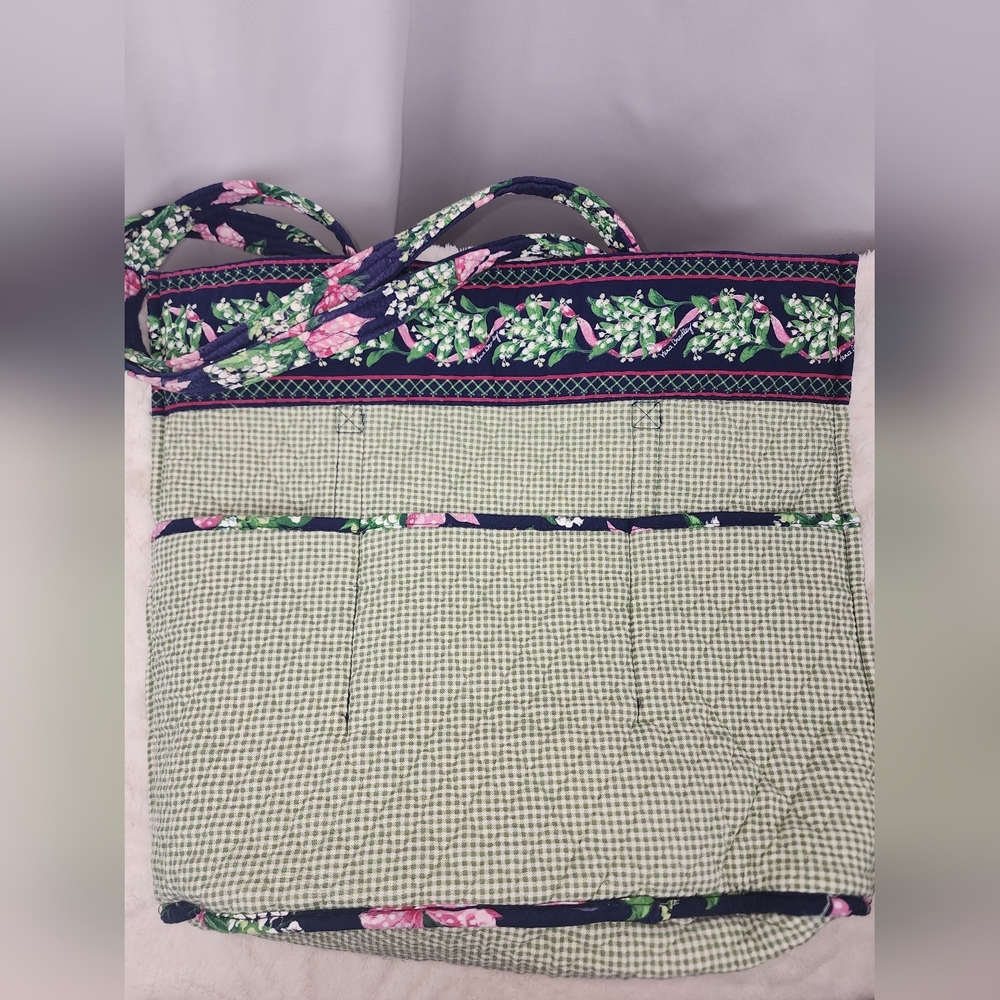 1999 Vintage Retired Vera Bradley Return to Happiness Navy Pink Bows Large Tote - Picture 14 of 16